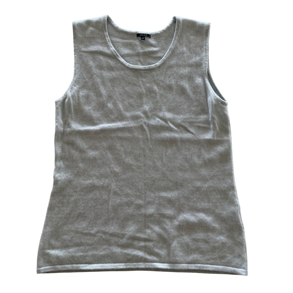 Pure Amici 100% Cashmere Sleeveless Sweater Top Light Blue XL